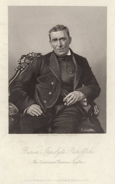 Ippolyte Petroffski男爵、ロシアのターファイト、c1860の彫刻 作： James B. Hunt