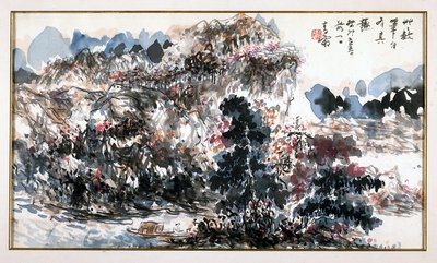 風景（布にインクと色） 作： James Baker Pyne