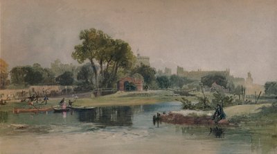 イートンプレイグラウンドからのウィンザー城、c1838 作： James Baker Pyne