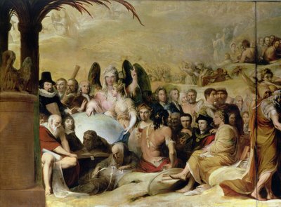 Elysium、またはState of Final Retribution、The Progress of Human Culture and Knowledge c.1777-84のシリーズの6番目、科学者と哲学者の詳細、グローブ（詳細 作： James Barry