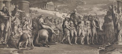 オリンピアのディアゴリデスの勝利者 (芸術奨励協会の大部屋の壁のデザイン) 作： James Barry