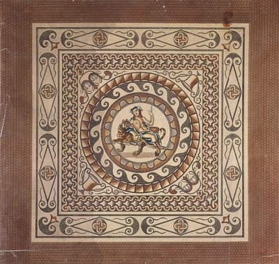 1804 年にロンドンのレドンホール ストリートで発見されたローマ時代のテッセレートされた舗装 作： James Basire II