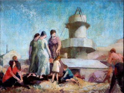 ライムバーナー、1936年頃（パネルに鉛筆、油、ワックス） 作： James Bateman