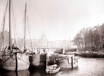 運河ボート、ロッテルダム、1898年。 作： James Batkin