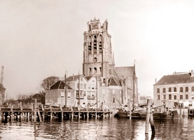 運河沿いの教会、ドルドレヒト、オランダ、1898 作： James Batkin