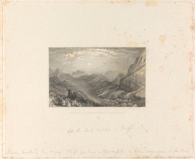 イスラエルの子らが宿営した谷、遠くに見えるシナイ山 作： James Baylis Allen