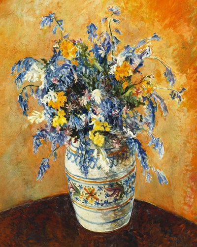 装飾された花瓶のブルーベルと水仙 作： James Bolivar Manson