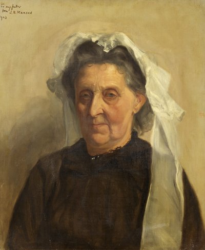 白い帽子をかぶった老婆、1903年 作： James Bolivar Manson