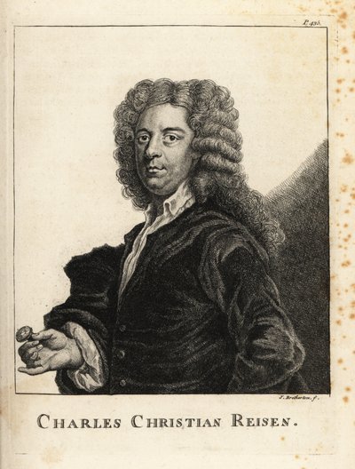 チャールズ・クリスチャン・ライゼン（1680-1725）のポートレート（イギリスの宝石彫刻家・篆刻家 作： James Bretherton