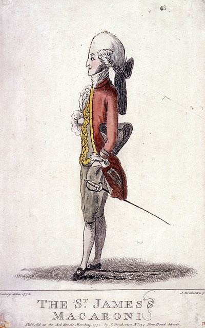 「セント ジェームスのマカロニ」、1772 年 作： James Bretherton