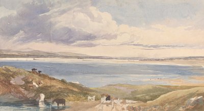 前景に道路がある海岸の風景 作： James Bulwer