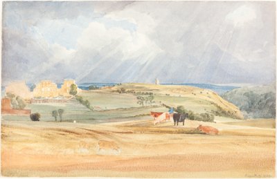 牛のいる風景 サマセット 1830年 作： James Bulwer