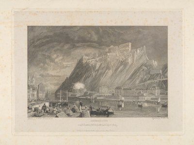Ehenbreitstein, Linnoituksen purkamisen aikana vuonna 1817 Coblentzin laiturilta. 作： James C. Allen