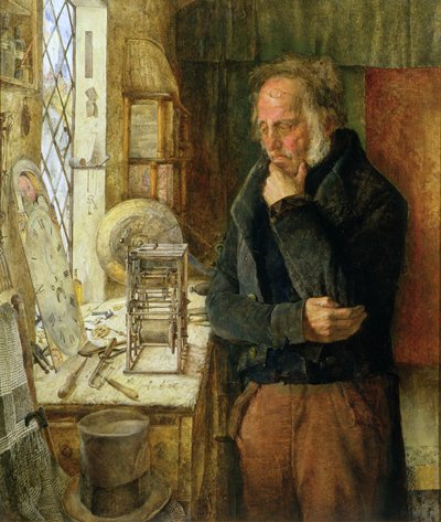 問題を解決する私たちの村の時計職人、1859年 作： James Campbell