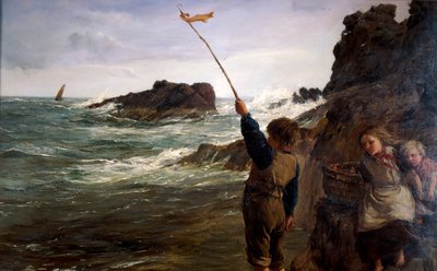 潮に釣られて」1869年 作： James Clarke Hook