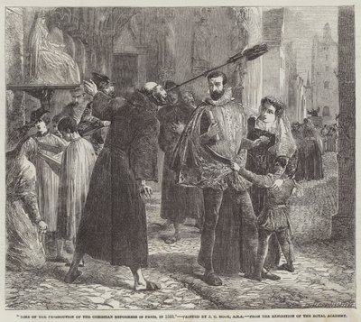1559年のパリでのキリスト教改革者の迫害の時 作： James Clarke Hook