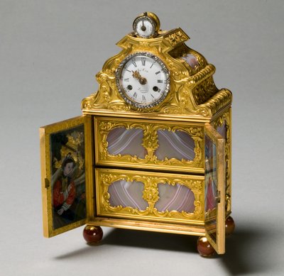 時計付きミニチュアキャビネット、c.1770-75 作： James Cox