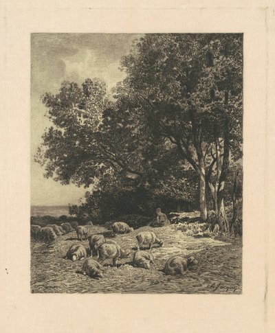 羊のいる風景 作： James David Smillie, after Charles Émile Jacque