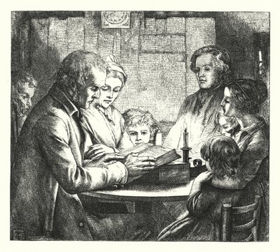 スコットランドのコテージでのシーン 作： James Dawson Watson