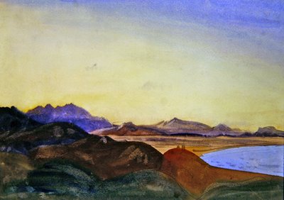 コリユール、カニユールの遠景（紙に鉛筆の上に水彩画） 作： James Dickson Innes