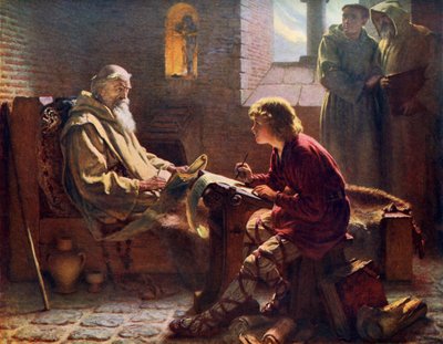 聖ヨハネの最後の章を翻訳する由緒あるベッド、1926年。 作： James Doyle Penrose