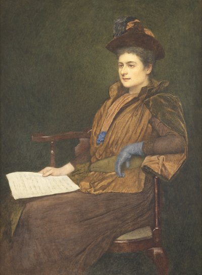 ミスアグネスアシュビー、1890年（紙とトイレ＆ガッシュ） 作： James Dromgole Linton