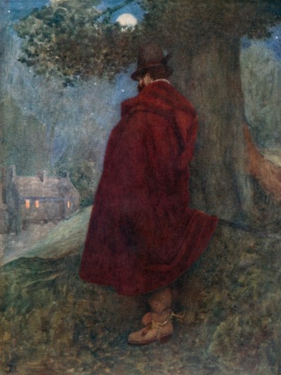 夜のカースオフィールドという孤独な家を見ているボスウェル伯爵 作： James Dromgole Linton
