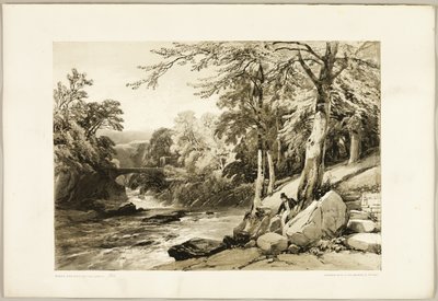 「公園と森」より、グレタ号に乗ったブナとアッシュ 作： James Duffield Harding