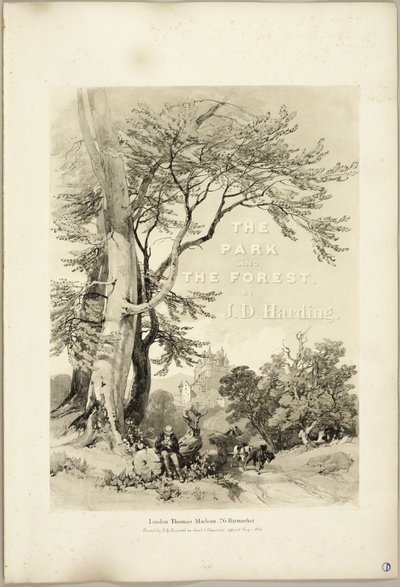 ブナとオーク (口絵)、「公園と森」より 作： James Duffield Harding