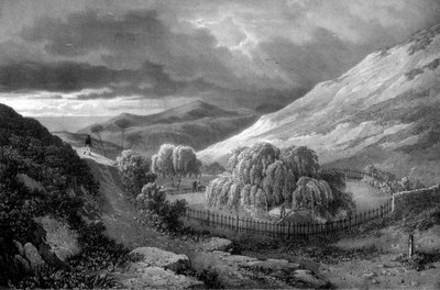 ナポレオンボナパルテスの墓、セントヘレナ島、1824年。 作： James Duffield Harding