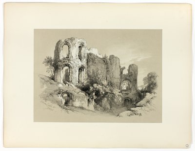絵のように美しいセレクションより、トレヴェスのローマ浴場 作： James Duffield Harding