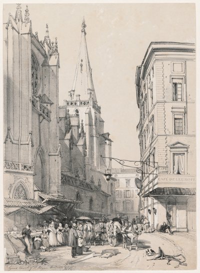 国内外でのスケッチ：1832年10月、1832年10月、聖ヘジエリヨン教会 作： James Duffield Harding