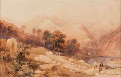 ライン川沿いのドラッヘンフェルス 作： James Duffield Harding