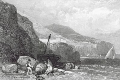 ヴィコ、ナポリ湾、イタリア（エングレーヴィング） 作： James Duffield Harding