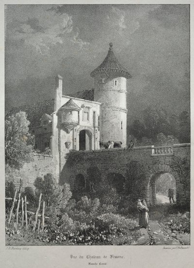 古代フランスの絵のようにロマンチックな旅。フランシュコンテ...、1825年。 作： James Duffield Harding