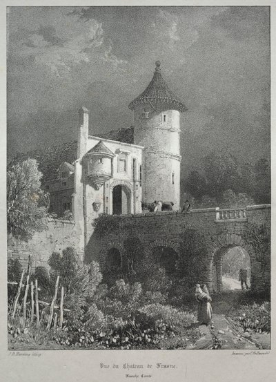 古代フランスの絵のようにロマンチックな旅。 フランシュ＝コンテ：フランヌ城の眺め 作： James Duffield Harding