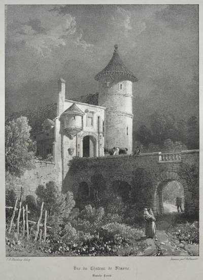 古代フランスの絵のようにロマンチックな旅。 フランシュ＝コンテ：フランヌ城の眺め 作： James Duffield Harding