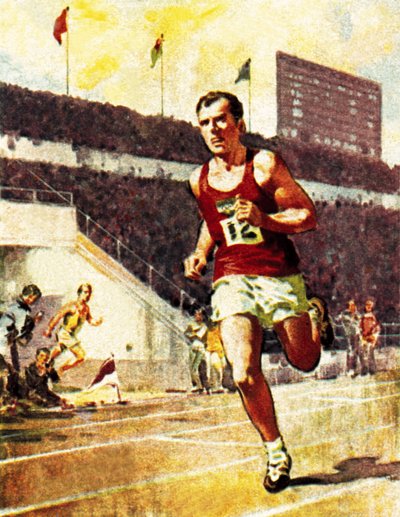 オリンピックでマラソンを走る 作： James Edwin McConnell