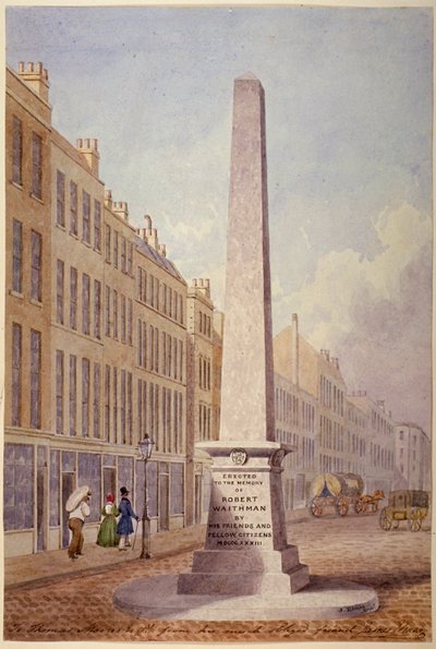 ファリンドン通りとフリート通りの交差点にあるモニュメント、シティ・オブ・ロンドン、1833年 作： James Elmes
