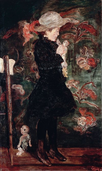 人形を持つ子供 作： James Ensor