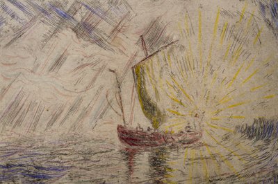 嵐を静めるキリスト 作： James Ensor