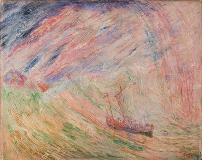嵐を静めるキリスト 作： James Ensor