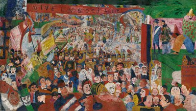 1889年、キリストのブリュッセル入城 作： James Ensor