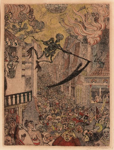 人間の群れを追う死 作： James Ensor