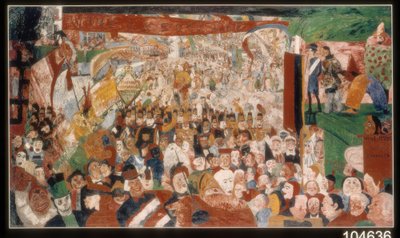 1889年、キリストのブリュッセル入城 作： ジェームズ・アンソール