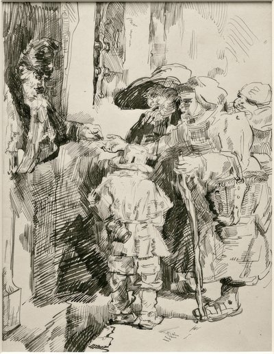玄関先の物乞い 作： James Sidney Ensor