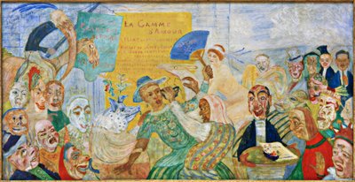 引き下げられたマスク 作： James Sidney Ensor