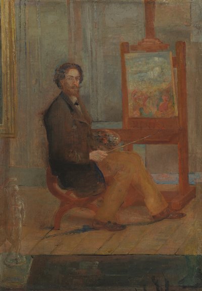 イーゼルに向かうエンソール 1886年頃（油彩・キャンバス） 作： James Ensor