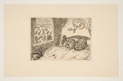 La paresse (ナマケモノ)、ポートフォリオ Les p?ch?s capitaux (The Deadly Sins) から 作： James Ensor