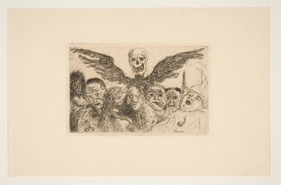 Les septs p?ch?s capitaux domin?s par la mort (The Seven Deadly Sins Dominated by Death), from ポートフォリオ Les p?ch?s capitaux (The Deadly Sins) 作： James Ensor